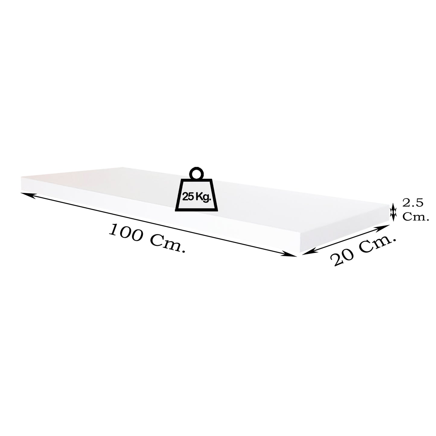 Balda Pared Conjunto 2 Und. con herraje oculto. Blanco - Henor  Mobiliario