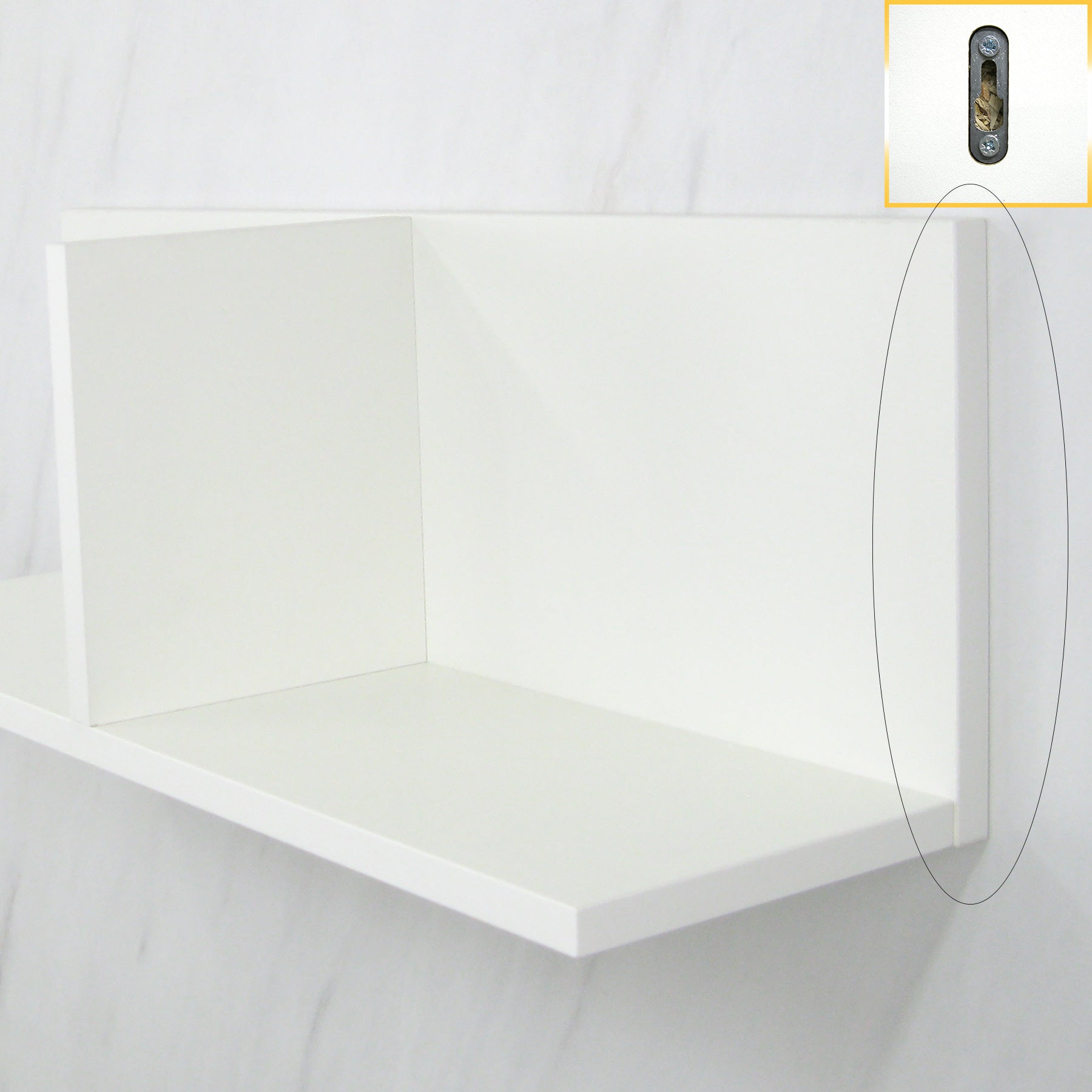 Estante Pared con Divisor Madera 70-110 x 22 x 25 Cm. Blanco. - Henor  Mobiliario