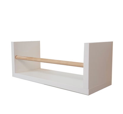 Estante Montessori Libros, Balda Baño, Cocina, Madera 40-50-60-70-80 x 16 x 16 Cm. Blanco y Barra Pino Natural - Henor  Mobiliario
