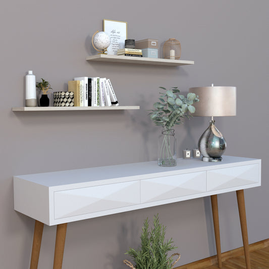 Balda pared 30/100 x 20 x 3 cm herraje oculto. Carga 20kg Roble Stel - Henor  Mobiliario