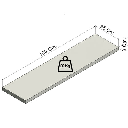 Balda pared Pino natural con herraje oculto Carga 20/30 kg. - Henor  Mobiliario