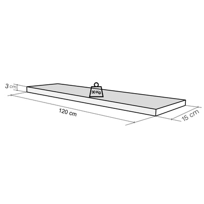 Balda pared con herraje oculto Carga 25-30 kg. Grafito - Henor  Mobiliario