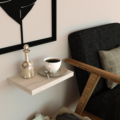 Balda pared 30/100 x 20 x 3 cm herraje oculto. Carga 20kg Roble Stel - Henor  Mobiliario