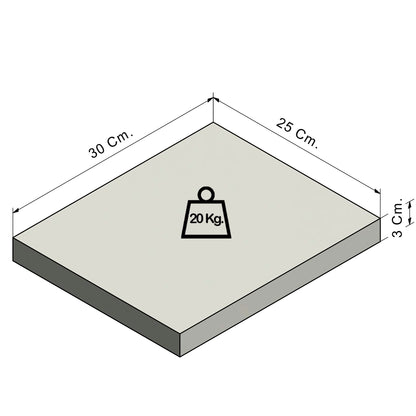 Balda pared Pino natural con herraje oculto Carga 20/30 kg. - Henor  Mobiliario