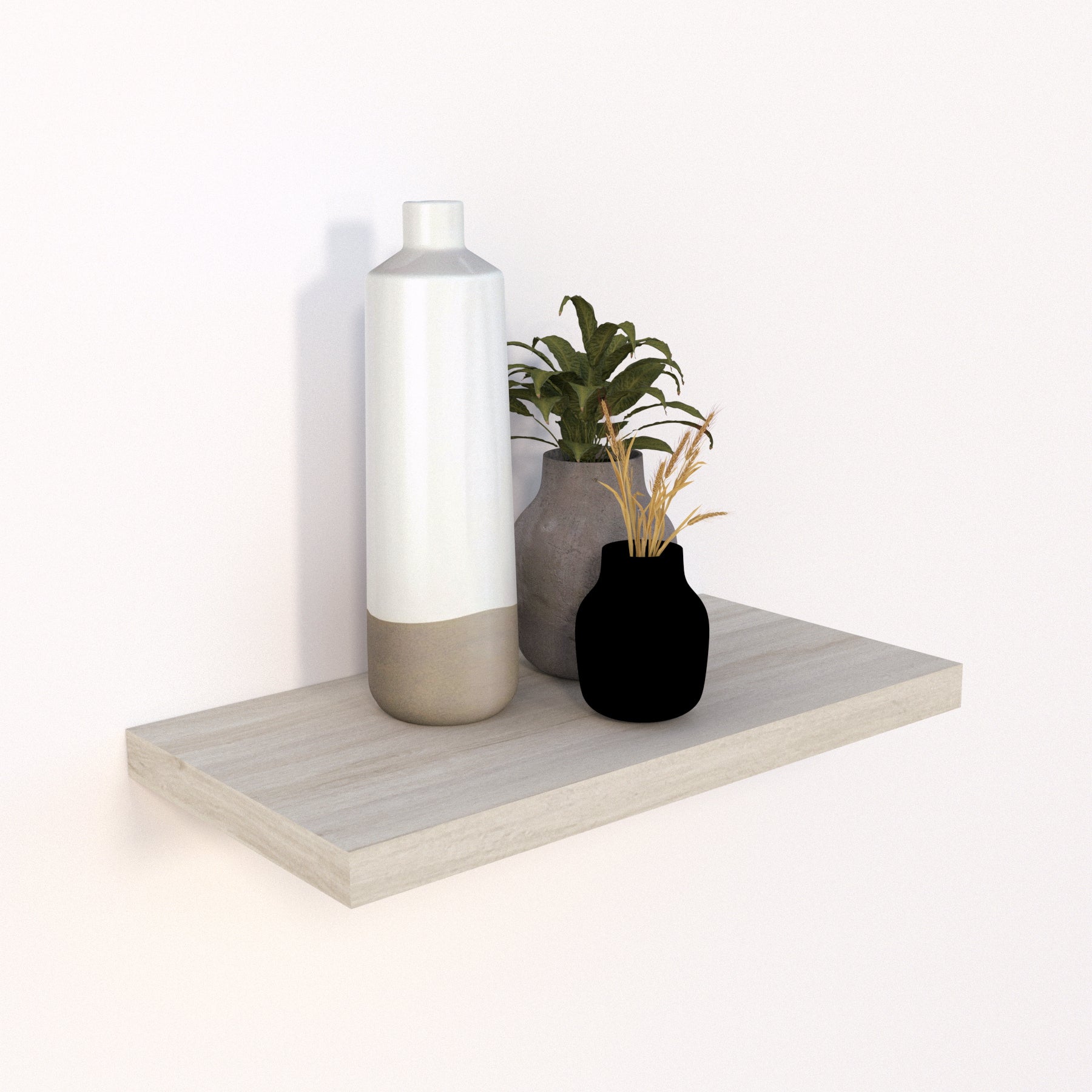 Balda pared 30/100 x 20 x 3 cm herraje oculto. Carga 20kg Roble Stel - Henor  Mobiliario