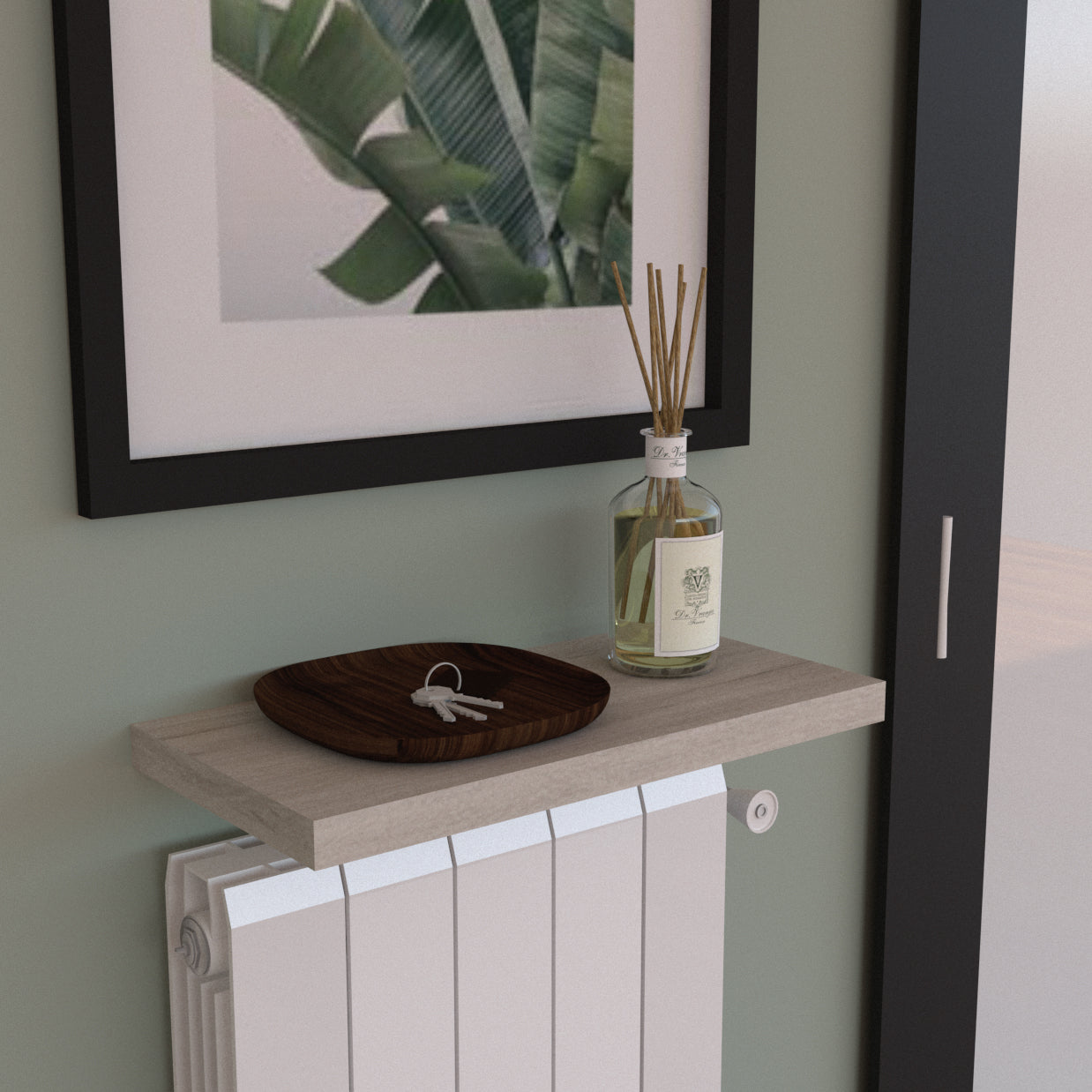 Balda pared 30/100 x 20 x 3 cm herraje oculto. Carga 20kg Roble Stel - Henor  Mobiliario