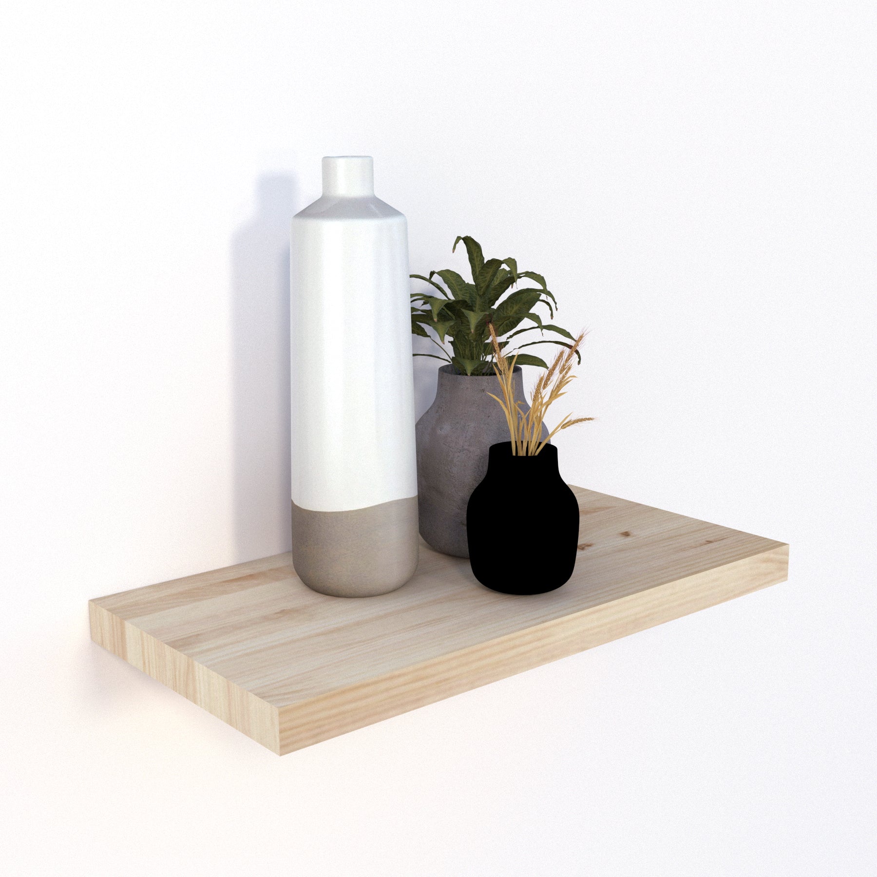 Balda pared Pino natural con herraje oculto Carga 20/30 kg. - Henor  Mobiliario