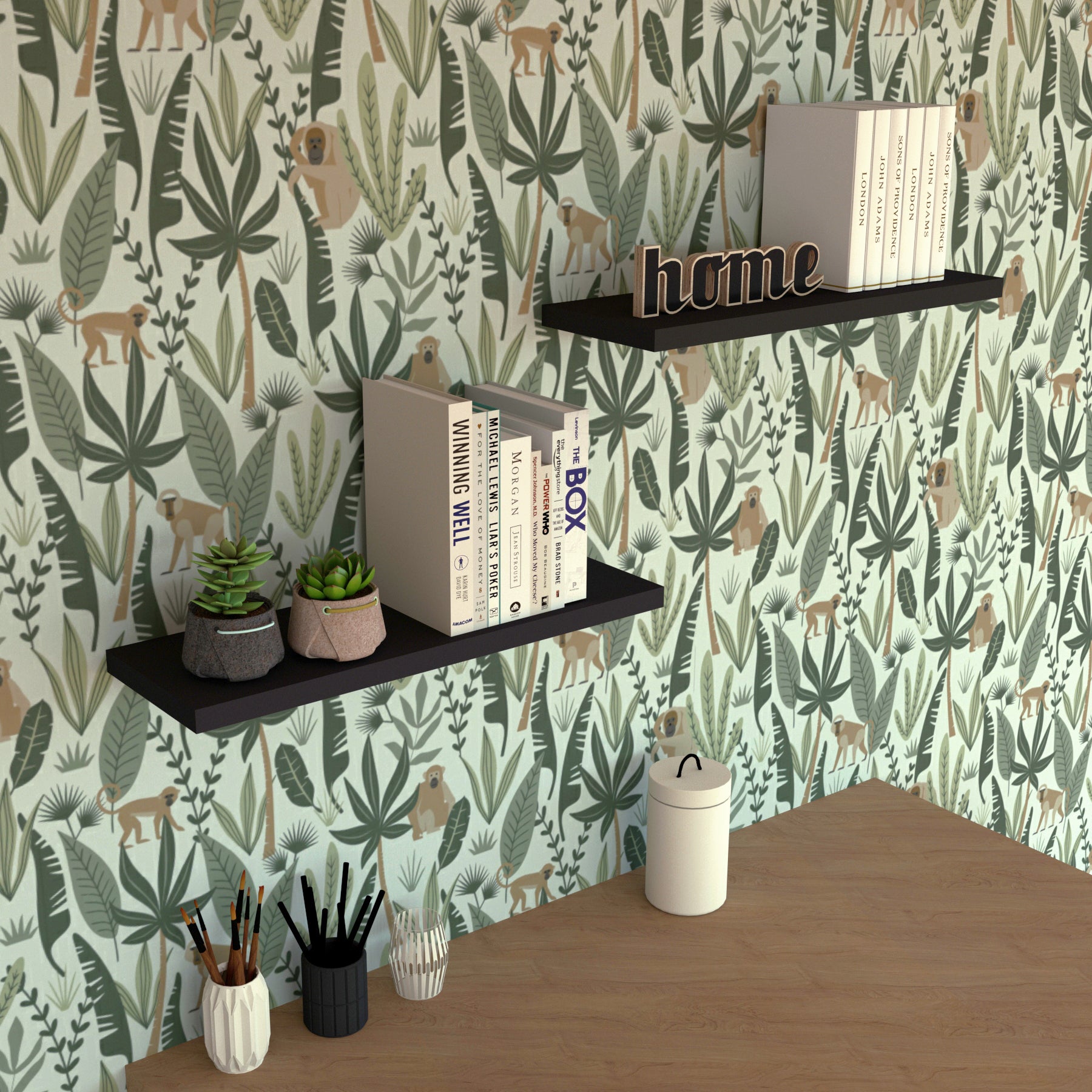 Balda pared con herraje oculto Carga 25-30 kg. Grafito - Henor  Mobiliario