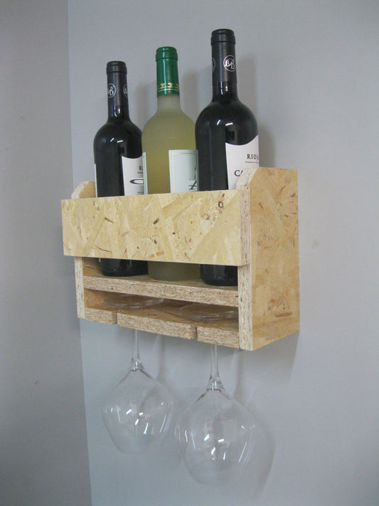 Estante Botellas y Copas - Botellero - Botellero para Vino - Botellero Madera - Henor  Mobiliario