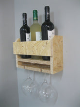 Cargar imagen en el visor de la galería, Estante Botellas y Copas - Botellero - Botellero para Vino - Botellero Madera - Henor  Mobiliario
