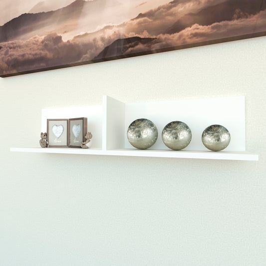 Estante Pared con Divisor Madera 70-110 x 22 x 25 Cm. Blanco. - Henor  Mobiliario