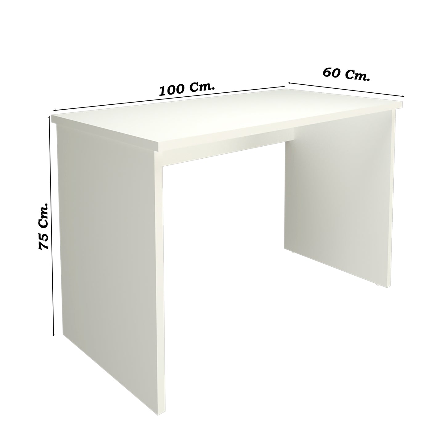 Mesa Escritorio Oficina en Madera Con Niveladores 100/115x60x75 Cm Blanco. - Henor  Mobiliario