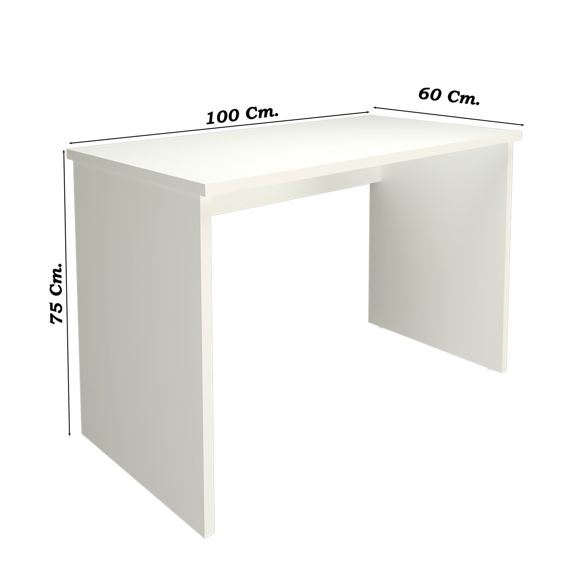 Mesa Escritorio Oficina en Madera Con Niveladores 100/115x60x75 Cm Blanco. - Henor  Mobiliario
