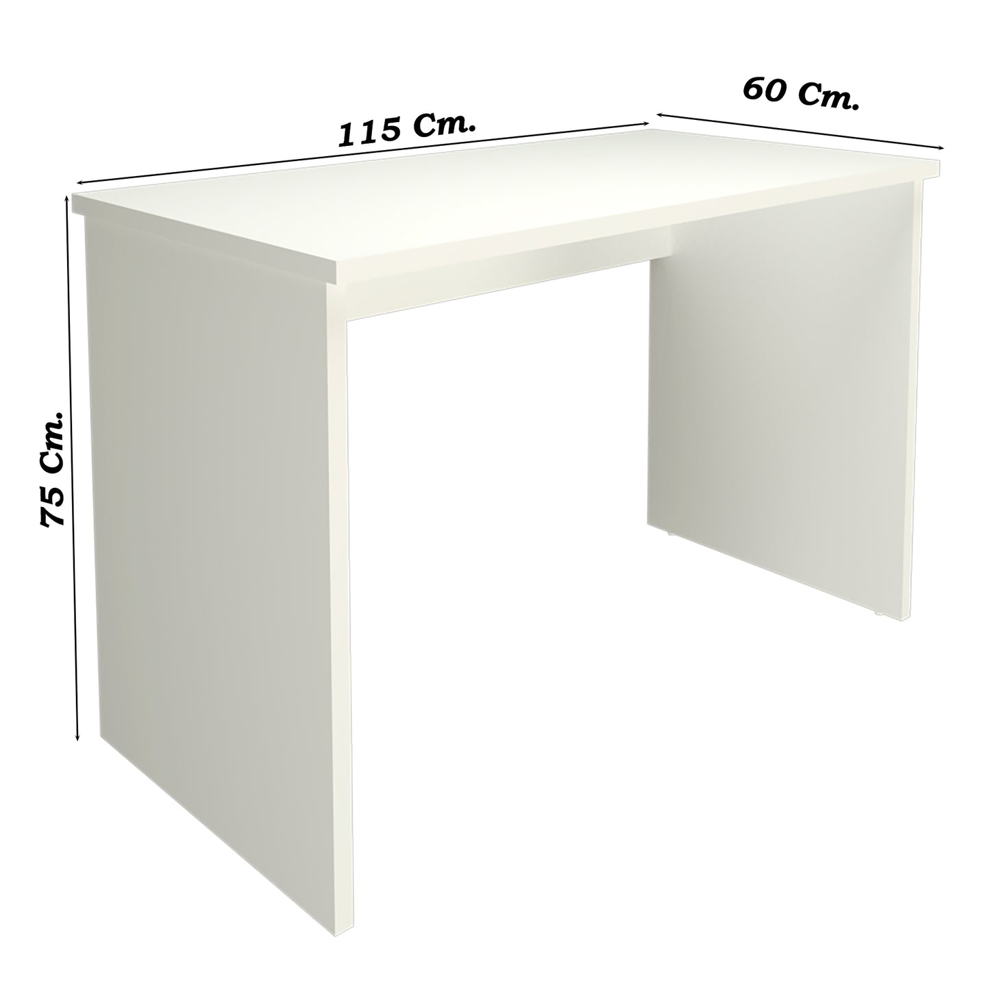 Mesa Escritorio Oficina en Madera Con Niveladores 100/115x60x75 Cm Blanco. - Henor  Mobiliario