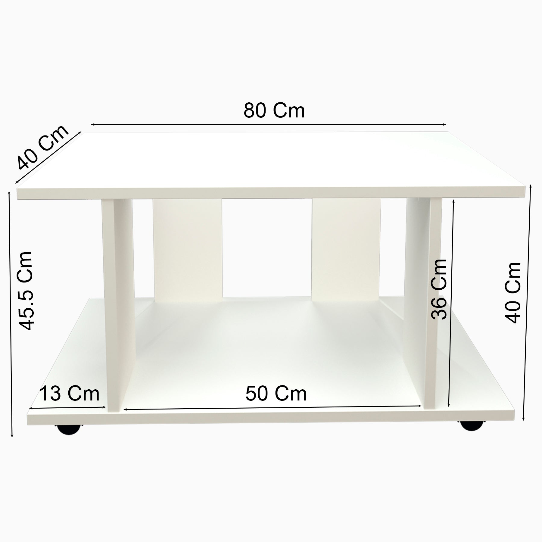 Mesa Baja con Ruedas Giro 360º con freno. Mod. Pilar. 80 a 110 Cm. Altura 45.5 Cm. - Henor  Mobiliario