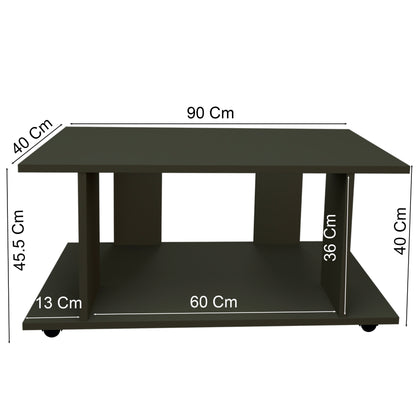Mesa Baja con Ruedas Giro 360º con freno. Mod. Pilar. 80 a 110 Cm. Altura 45.5 Cm. - Henor  Mobiliario