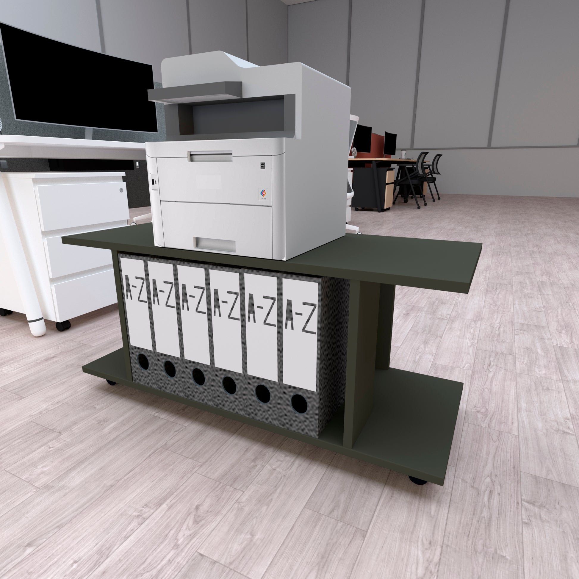 Mesa Baja con Ruedas Giro 360º con freno. Mod. Pilar. 80 a 110 Cm. Altura 45.5 Cm. - Henor  Mobiliario