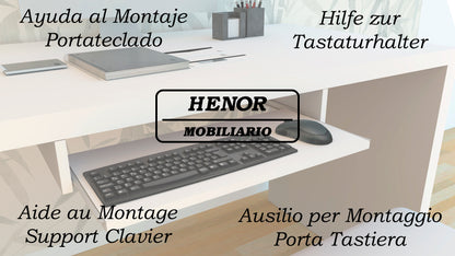 Tastaturhalter, herausnehmbares Tablett, Weiß/Grau/Graphit. 