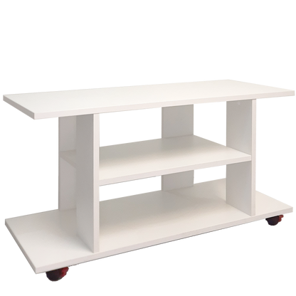 Mesa con Ruedas, Mueble Tv, Madera Mod. Pilar 80-90-100 x 40 x 52,5 cm. Ruedas Giro 360º con Freno, Mesa Salón. - Henor  Mobiliario