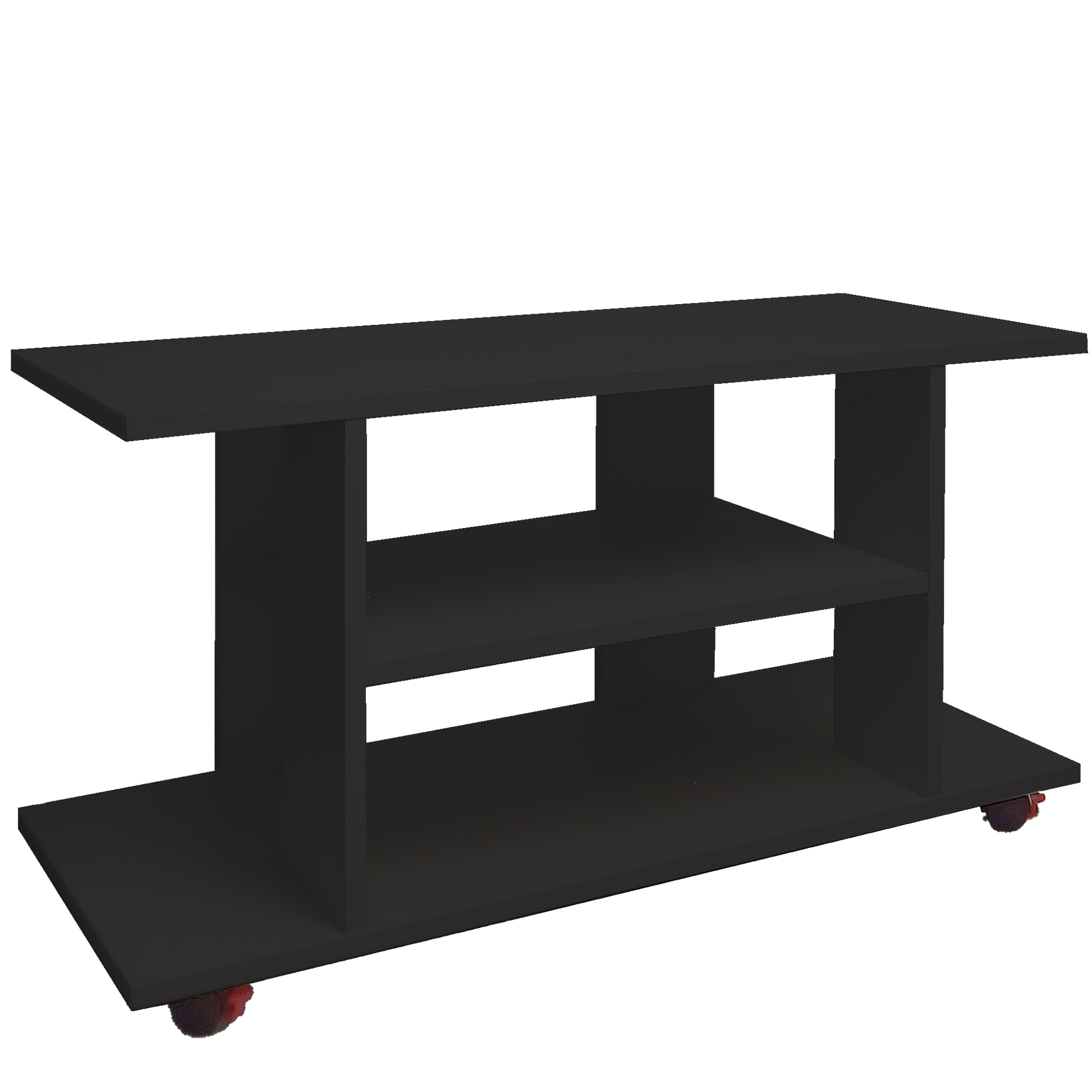 Mesa con Ruedas, Mueble Tv, Madera Mod. Pilar 80-90-100 x 40 x 52,5 cm. Ruedas Giro 360º con Freno, Mesa Salón. - Henor  Mobiliario