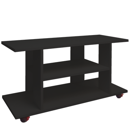 Mesa con Ruedas, Mueble Tv, Madera Mod. Pilar 80-90-100 x 40 x 52,5 cm. Ruedas Giro 360º con Freno, Mesa Salón. - Henor  Mobiliario