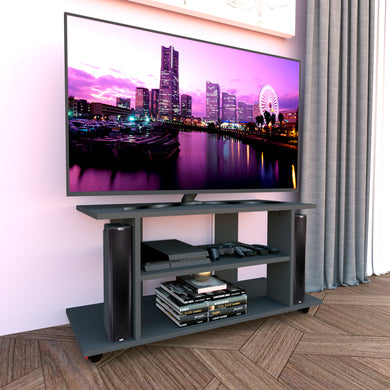 Henor Supporto monitor Rialzo Tv con vassoio estraibile Legno FSC® 62 x 32  x 18 cm. Portata 50 kg. Grafite