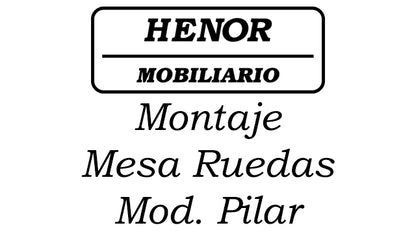 Mesa Madera con Ruedas. Mod. Pilar. desde 80 a 110x40x65.5 Cm. Blanco - Grafito - Roble Stel