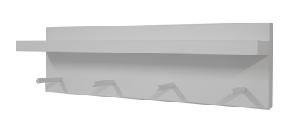 Perchero pared con estante Blanco 40/100 x 11.5 x 9 cm de 4 a 9 colgadores. - Henor  Mobiliario