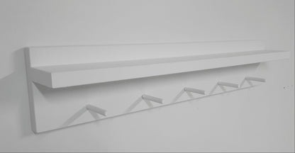 Perchero Pared Con Estante en Madera Blanco.  Varias Opciones. - Henor  Mobiliario