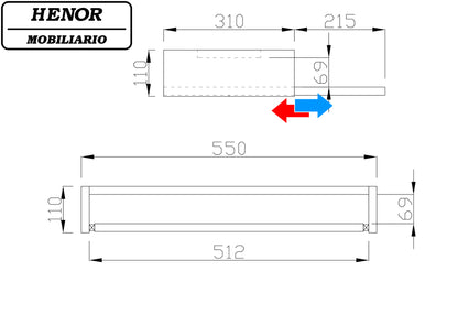 Portateclado Bandeja Extraíble Blanco/Gris/Grafito. Varias medidas disponibles. - Henor  Mobiliario