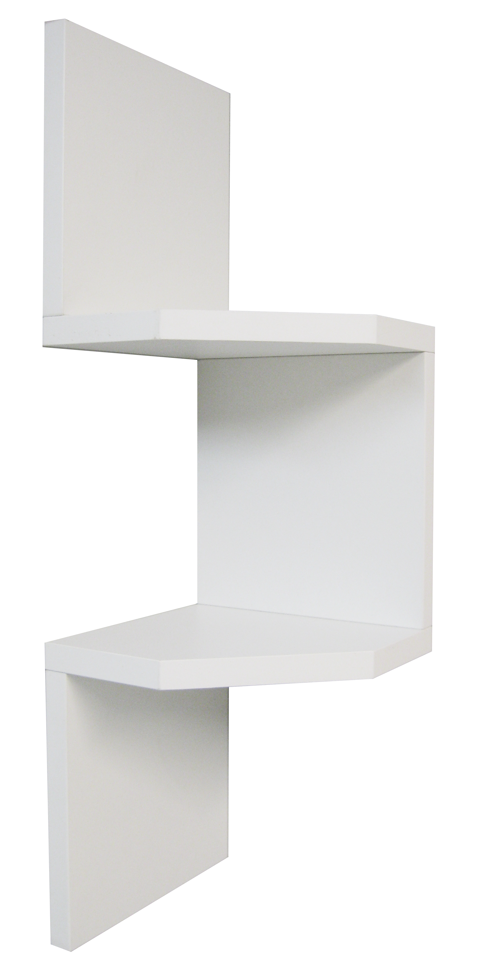 Estantería Pared Diseño Zig Zag Mod.20-26 con 2 o 3 Estantes Especial Esquinera. Blanco - Henor  Mobiliario
