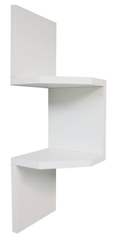 Estantería Pared Diseño Zig Zag Mod.20-26 con 2 o 3 Estantes Especial Esquinera. Blanco - Henor  Mobiliario