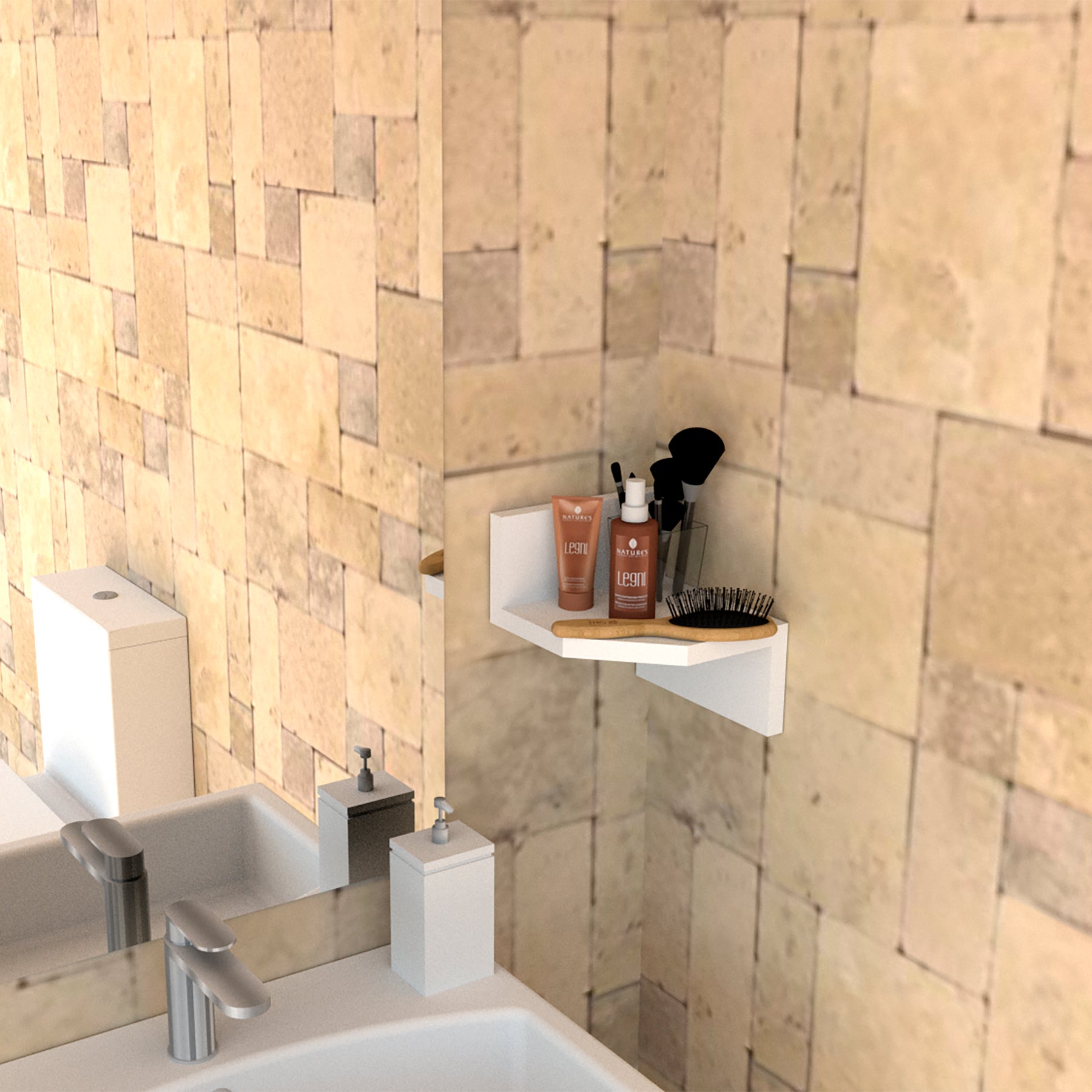 Estantería de Rincón Zig Zag Mod. 20/26 Blanco. - Henor  Mobiliario