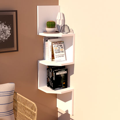 Estantería de Rincón Zig Zag Mod. 20/26 Blanco. - Henor  Mobiliario