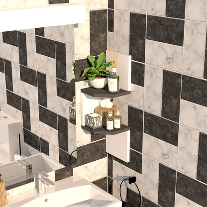 Estantería de Rincón Zig Zag Mod. 20 Blanco & Grafito. - Henor  Mobiliario