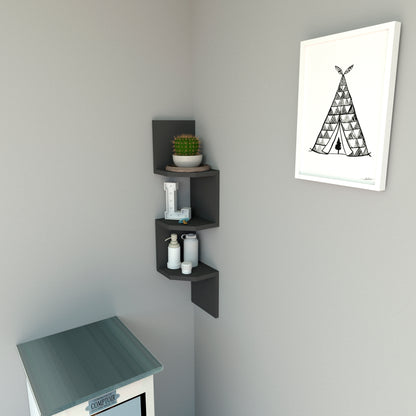 Estantería de Rincón Zig Zag Mod. 20/26 Grafito. - Henor  Mobiliario