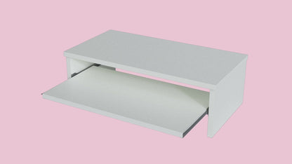 Soporte elevador de monitor o TV con bandeja extraÍble 42-82 x 32 x 18 cm Blanco/Grafito.