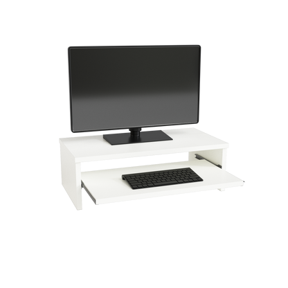 Soporte Madera Tv, Monitor, Impresora, Elevador de Pantalla con Bandeja Extraíble 42-62-82x32x18 Cm. Soporta 50 Kg. - Henor  Mobiliario
