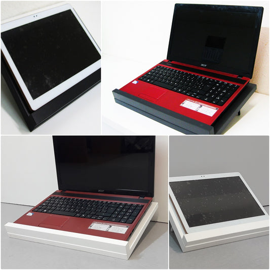 Soporte Inclinado Madera de Sobremesa Para Ordenador Portátil, Tablet, Atril Lectura. Ajustable 3 Alturas - Henor  Mobiliario